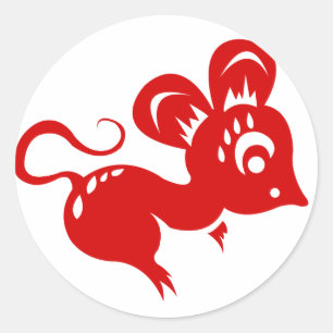 Illustratie Chinese astrologie Rat Ronde Sticker