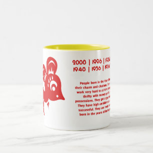 Illustratie Chinese astrologie Rat Tweekleurige Koffiemok