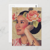  illustratie Chinese vrouw Briefkaart (Voorkant / Achterkant)
