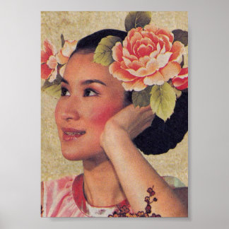 Illustratie Chinese vrouw uit vroeger tijden Poster