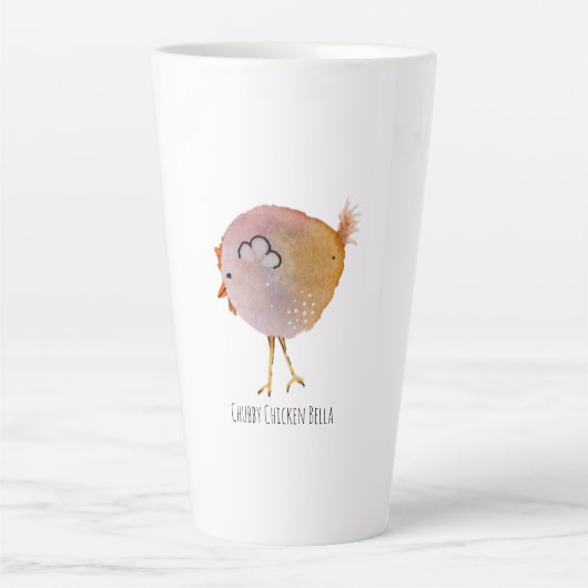 Illustratie chubby chicken Bella Latte Mok (Voorkant)