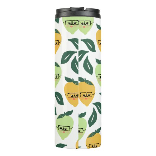 Illustratie Citrus en Limoen Citrus Cartoon Thermosbeker (Achterkant)