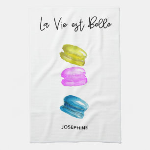 Illustratie Cute Macarons Theedoek