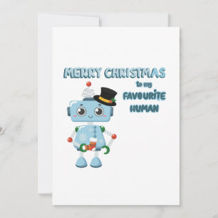 Illustratie Cute Robot op kerstKaart Kaart