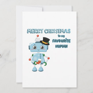 Illustratie Cute Robot op kerstKaart Kaart