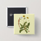  illustratie Dandelion Vierkante Button 5,1 Cm (Voorkant /achterkant)