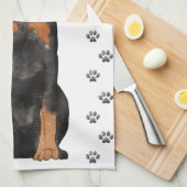 Illustratie Doberman Theedoek (Quarter Fold)