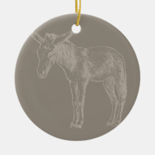 Illustratie Donkey  Art CUSTOM COLOR Keramisch Ornament