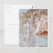  illustratie door Arthur Rackham Water Nymph Briefkaart (Voorkant / Achterkant)