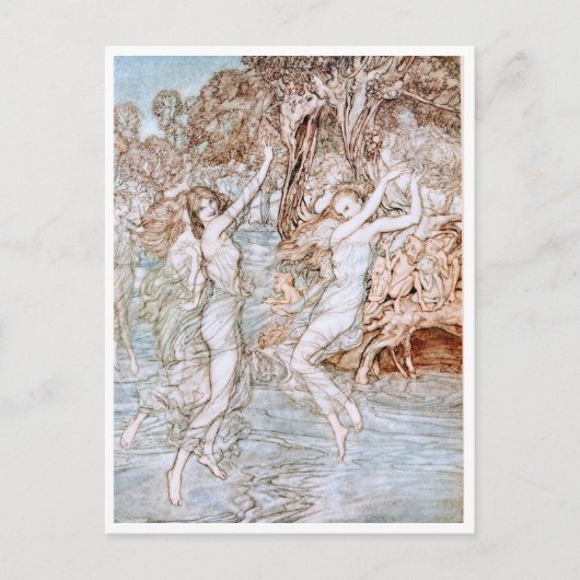  illustratie door Arthur Rackham Water Nymph Briefkaart (Voorkant)