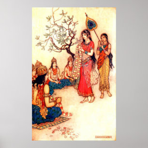 illustratie door Warwick Goble Poster