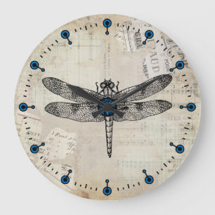 Illustratie  dragonfly grote wandklok klok