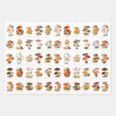 illustratie eetbare niet-eetbare paddenstoelen inpakpapier vel (Voorkant)