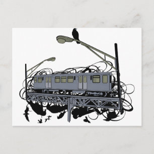 Illustratie: El Train & Crows Briefkaart