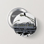 Illustratie: El Train & Crows Ronde Button 5,7 Cm (Voorkant /achterkant)