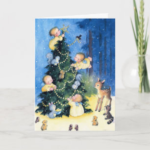 Illustratie engel kerstkaart feestdagen kaart