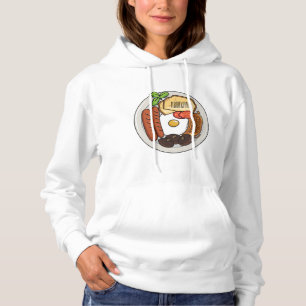 illustratie Engelse ontbijtcartoon Hoodie