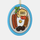 illustratie Engelse ontbijtcartoon Keramisch Ornament (Rechts)