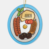 illustratie Engelse ontbijtcartoon Keramisch Ornament (Links)