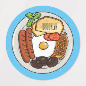 illustratie Engelse ontbijtcartoon Labels (Design 1)