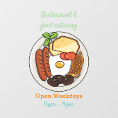 illustratie Engelse ontbijtcartoon Raamsticker (Vel)