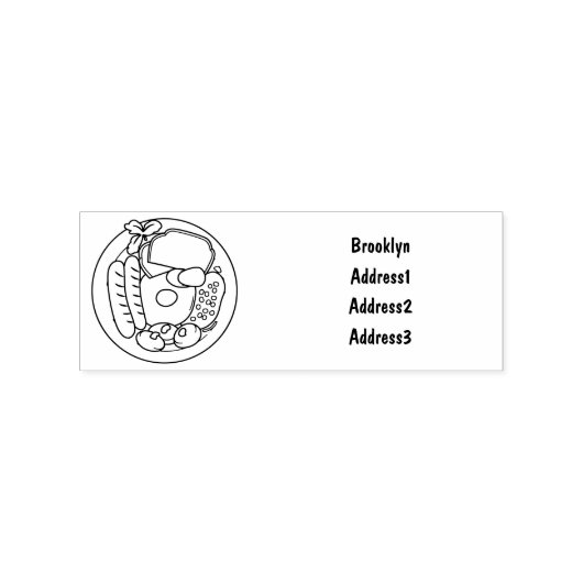 illustratie Engelse ontbijtcartoon Rubberstempel (Afrduk)