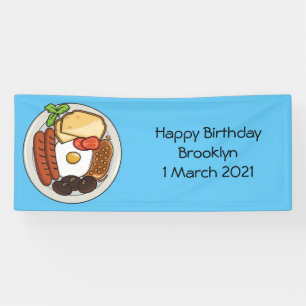 illustratie Engelse ontbijtcartoon Spandoek