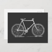 illustratie fiets in zwart-wit briefkaart (Voorkant / Achterkant)
