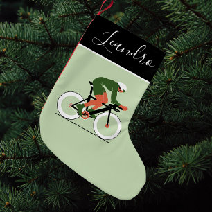 Illustratie fietser Bike Riding naam Kleine Kerstsok