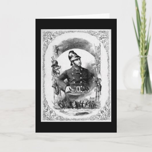 illustratie "Fireman/brandweerman". Kaart (Voorkant)