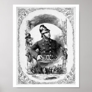  illustratie "Fireman/brandweerman". Poster