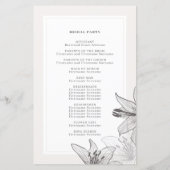 Illustratie Floral Lilies Wedding Programs (Achterkant)