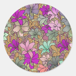  illustratie Floral Pattern Ronde Sticker