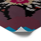  illustratie. Folkloric etnische paars, rood Poster (Hoek)