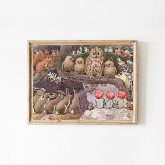 illustratie Forest Children Elsa Beskow Poster