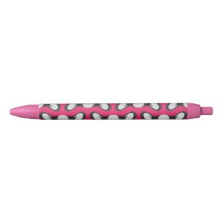 Illustratie Franse Bulldog met roze achtergrond Zwarte Inkt Pen