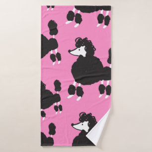 Illustratie  franse poedel naadloos patter badhanddoek