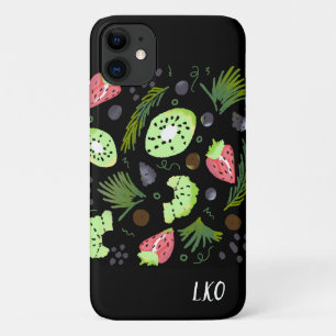 Illustratie "Fruit Salad Kiwi Watermelon Greenery" iPhone 11 Hoesje