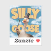 Illustratie Gekke gans, Funny Goose Sticker (Vel)