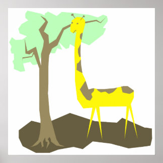 Illustratie Giraffe Poster