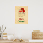 illustratie glimlachen Santa V02A Poster (Keuken)