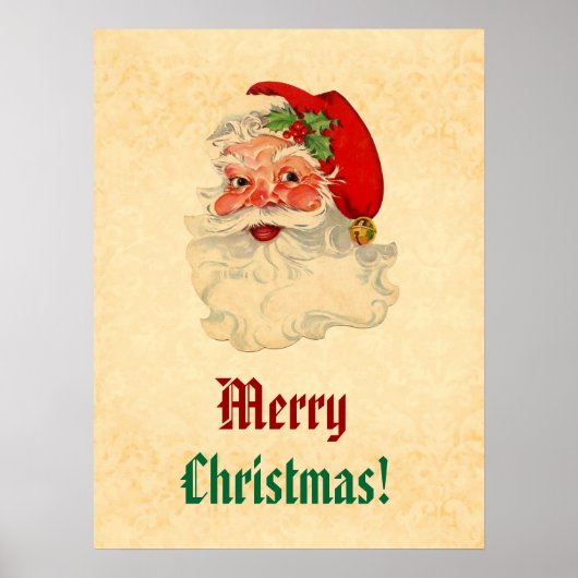 illustratie glimlachen Santa V02A Poster (Voorkant)