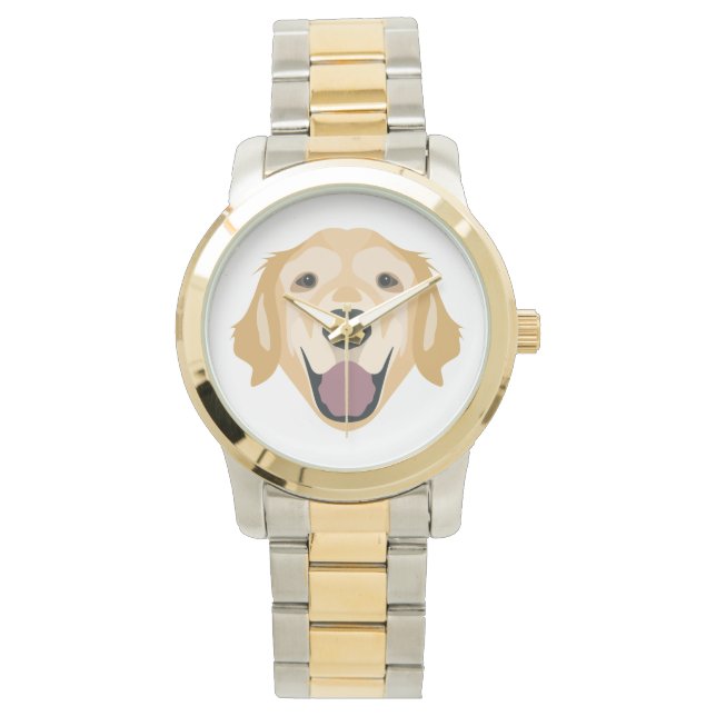 Illustratie Golden Retriever Horloge (Voorkant)