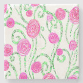 Illustratie groen en roze ventilator stenen onderzetter (Voorkant)