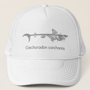 illustratie - Grote witte haai skelet Trucker Pet