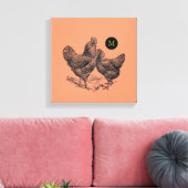  Illustratie Haan Monogram Canvas Afdruk (Insitu (Woonkamer))