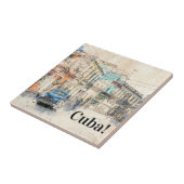 Illustratie Havana Cuba Tegeltje (Zijkant)