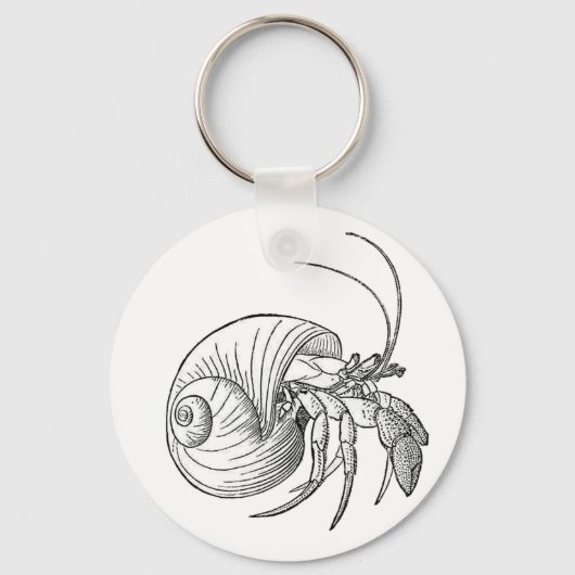 Illustratie Hermit Crab (lijnkunst) Sleutelhanger (Voorkant)