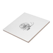 Illustratie Hermit Crab (lijnkunst) Tegeltje (Zijkant)