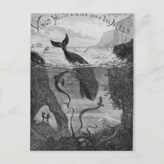 Illustratie Hoesje "20.000 collega's onder het Zee Briefkaart (Voorkant)